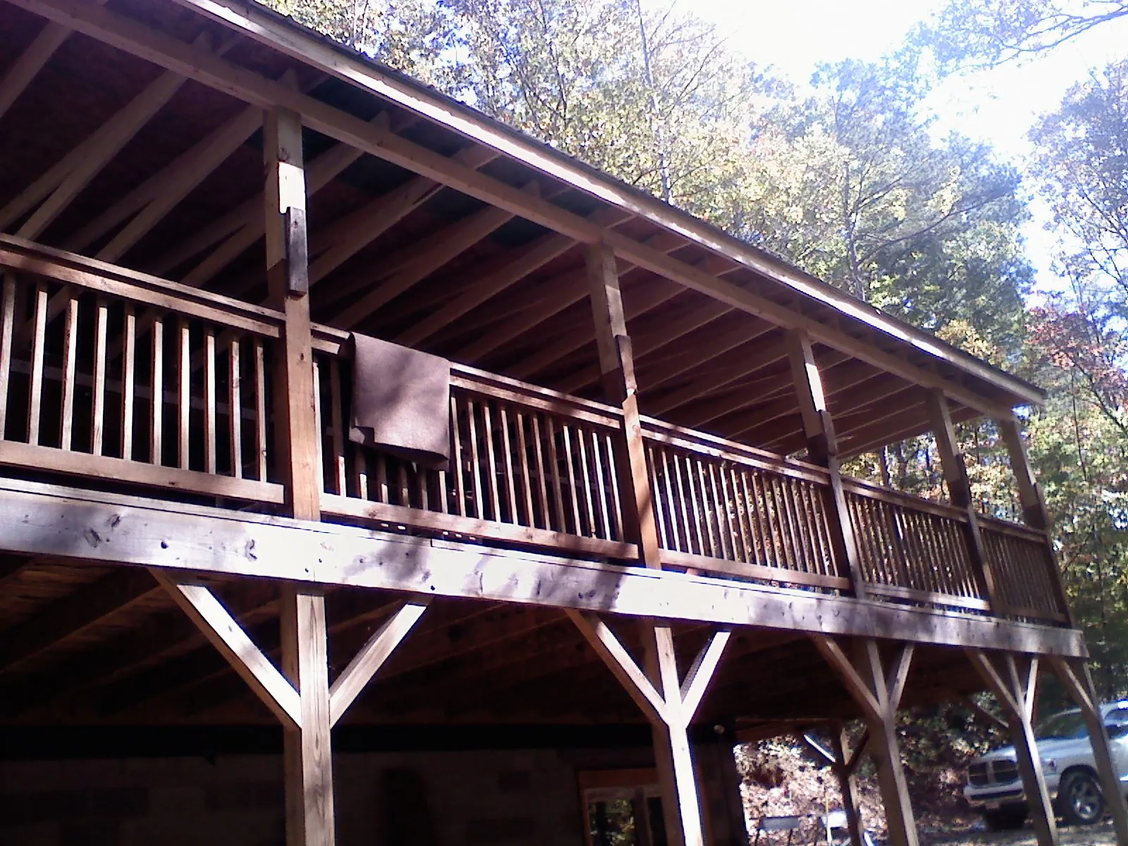 Timber framing under a new elevated porch and deck — Roof Leak Repair in Vonore by Roofing Brothers